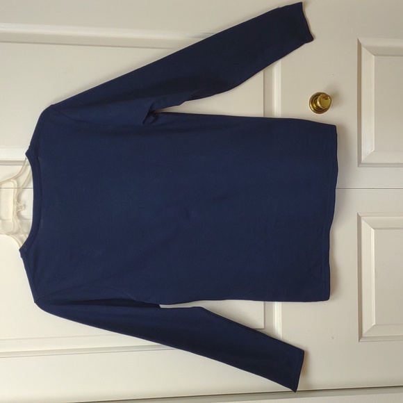 Gildan "Just Do It Later" Crewneck LS 100% Cotton Navy White Letters Graphic Tee - Picture 6 of 6